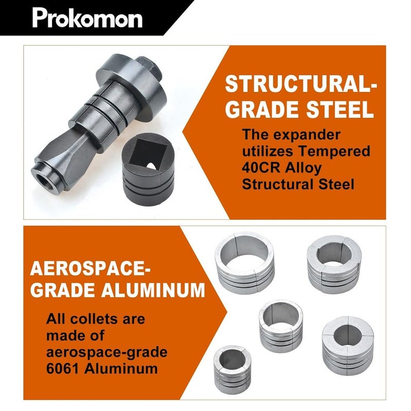 Prokomon Exhaust Pipe Expander Tool; Exhaust Pipe Stretcher Kit; Tail Pipe Spreader 1-5/8 to 4-1/4 Inches - Image 5